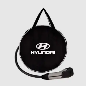 black hyundai case with round zip and carry handle