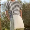 Man Wearing Natural Cotton Sling Bag