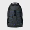 Grey/Black Backpack Front with Glow in the Dark Blue Straps Front