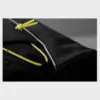Grey/Black Backpack Front with Glow in the Dark Yellow Straps Close up Detail