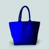 front view of blue luxury landscape tote bag with padded handles