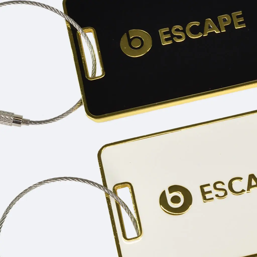 Beats by Dre black and cream luggage tags