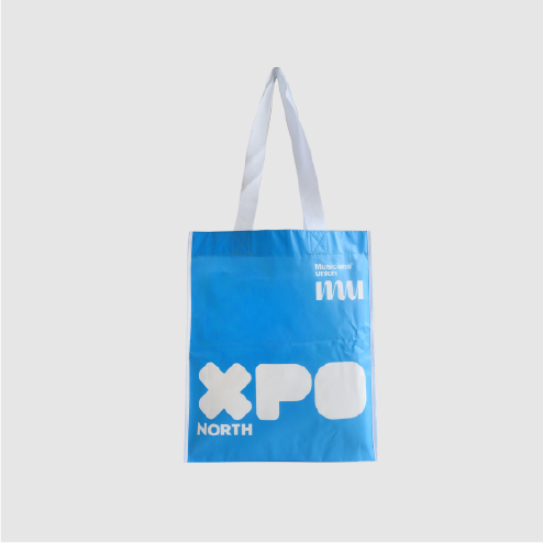 non woven pp bag in blue and white