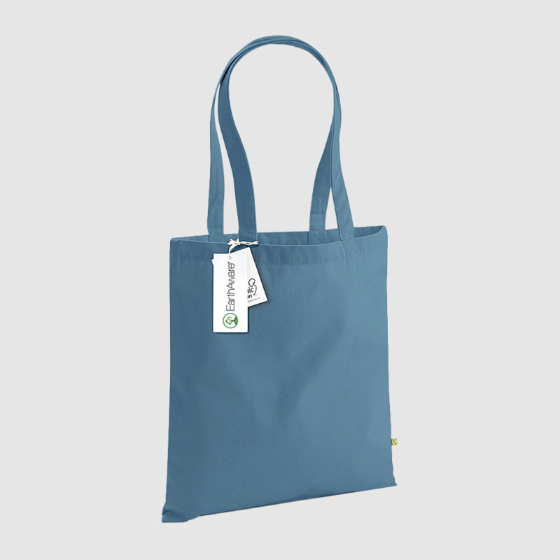 Custom organic cotton canvas totes, with long handles for shoulder carry