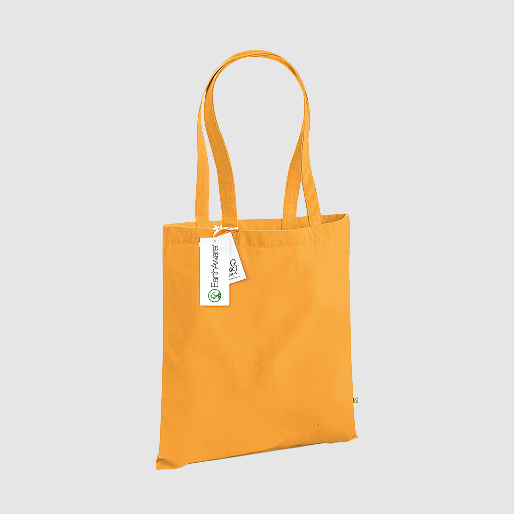 Custom organic cotton canvas totes, with long handles for shoulder carry