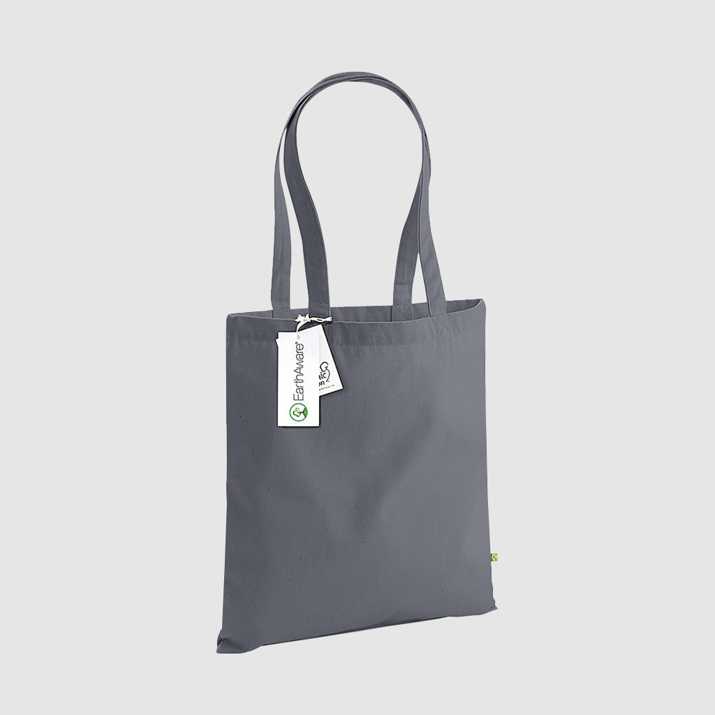 Custom organic cotton canvas totes, with long handles for shoulder carry