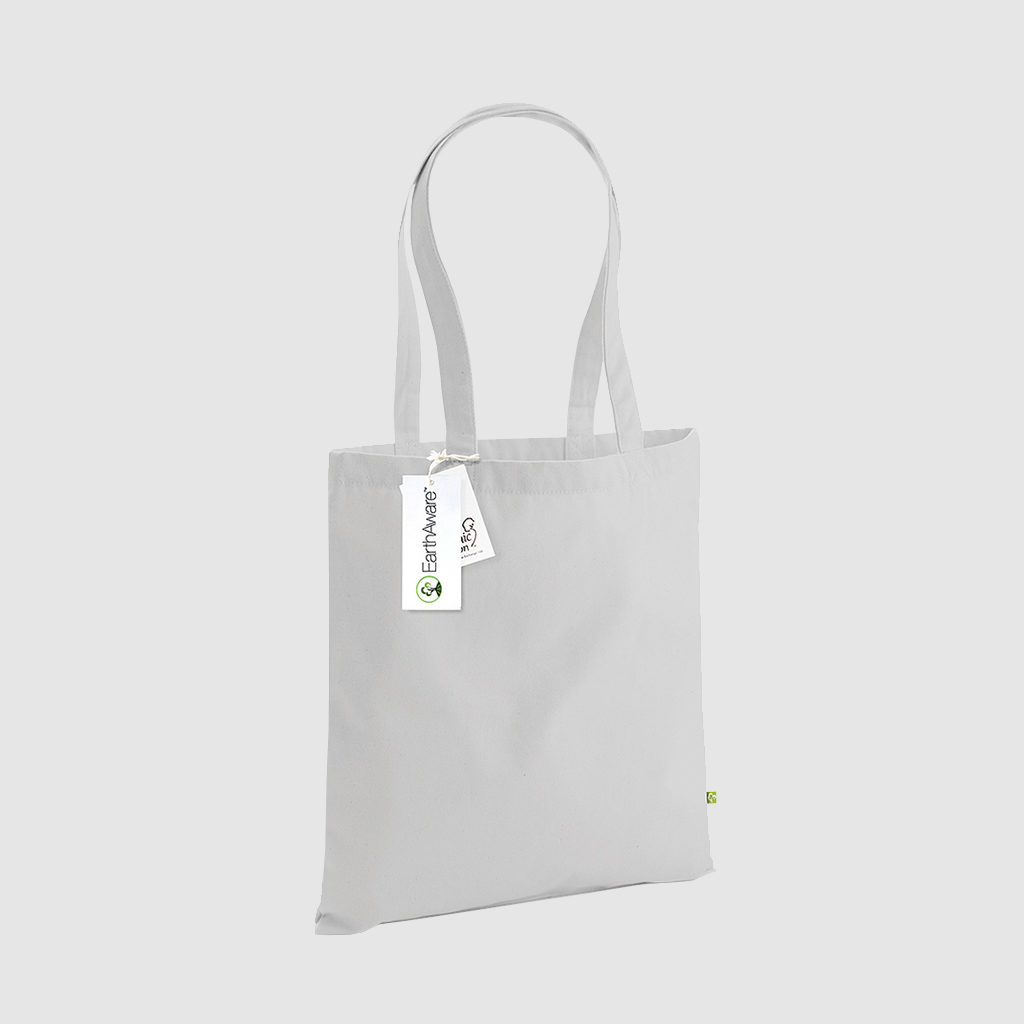 Custom organic cotton canvas totes, with long handles for shoulder carry