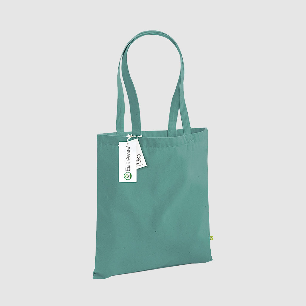 Custom organic cotton canvas totes, with long handles for shoulder carry