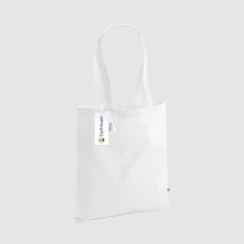 Custom organic cotton canvas totes, with long handles for shoulder carry