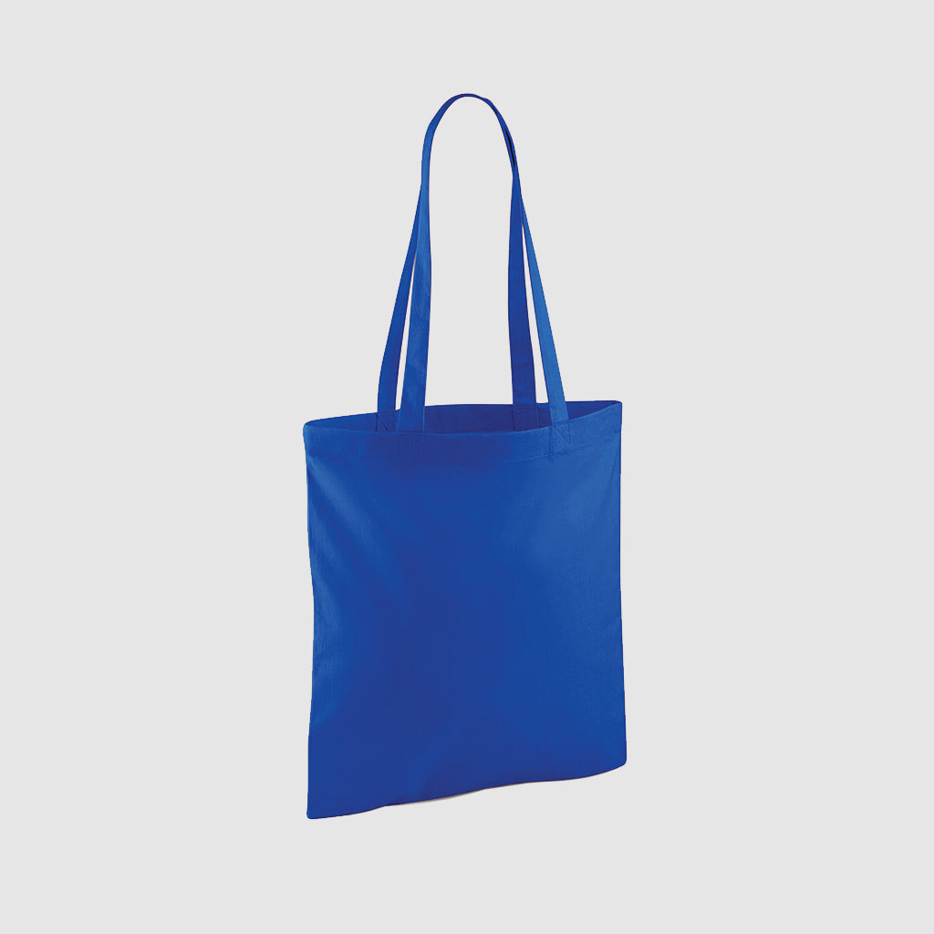 Custom shopper tote in black with long handles, shoulder carry and inexpensive option