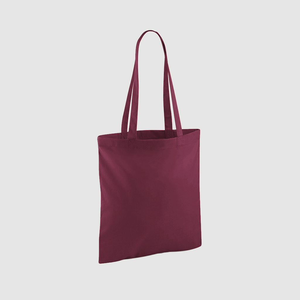 Custom shopper tote in black with long handles, shoulder carry and inexpensive option