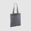 Custom shopper tote in black with long handles, shoulder carry and inexpensive option