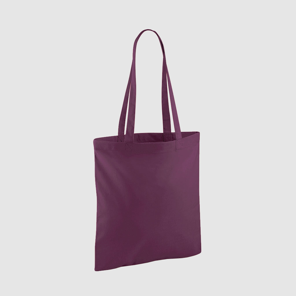 Custom shopper tote in black with long handles, shoulder carry and inexpensive option