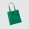 Custom shopper tote in black with long handles, shoulder carry and inexpensive option