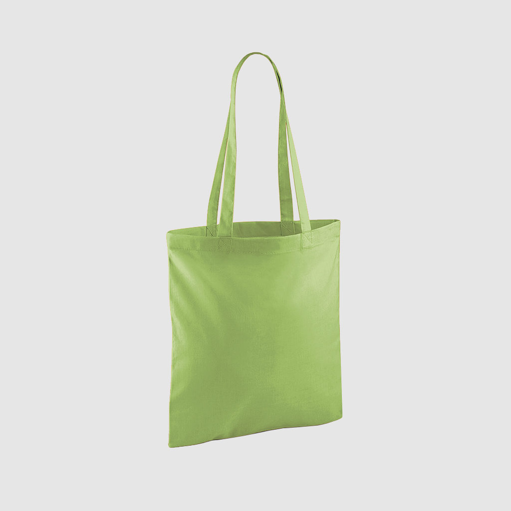 Custom shopper tote in black with long handles, shoulder carry and inexpensive option