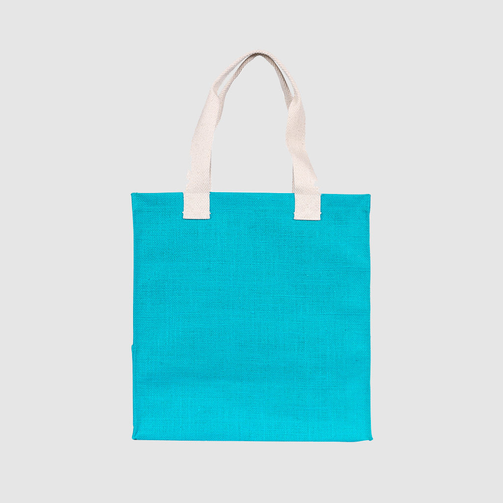 Custom natural jute tote, with webbed cotton short handles, customisation options are available