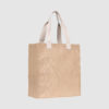 Custom jute bag made from cotton canvas with cotton webbed handles,