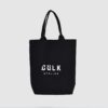 Custom midi tote shopper bag with black stitching