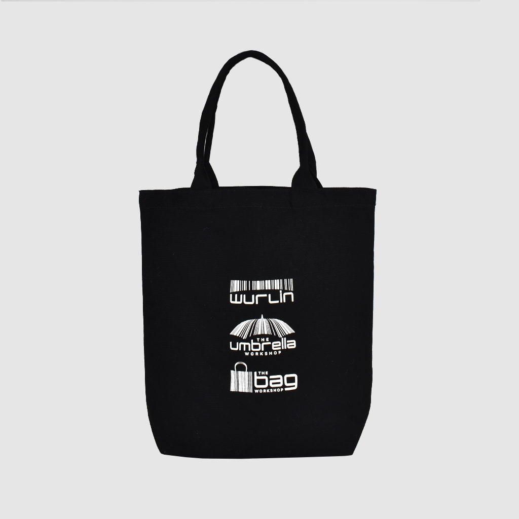 Custom midi tote shopper bag with black stitching