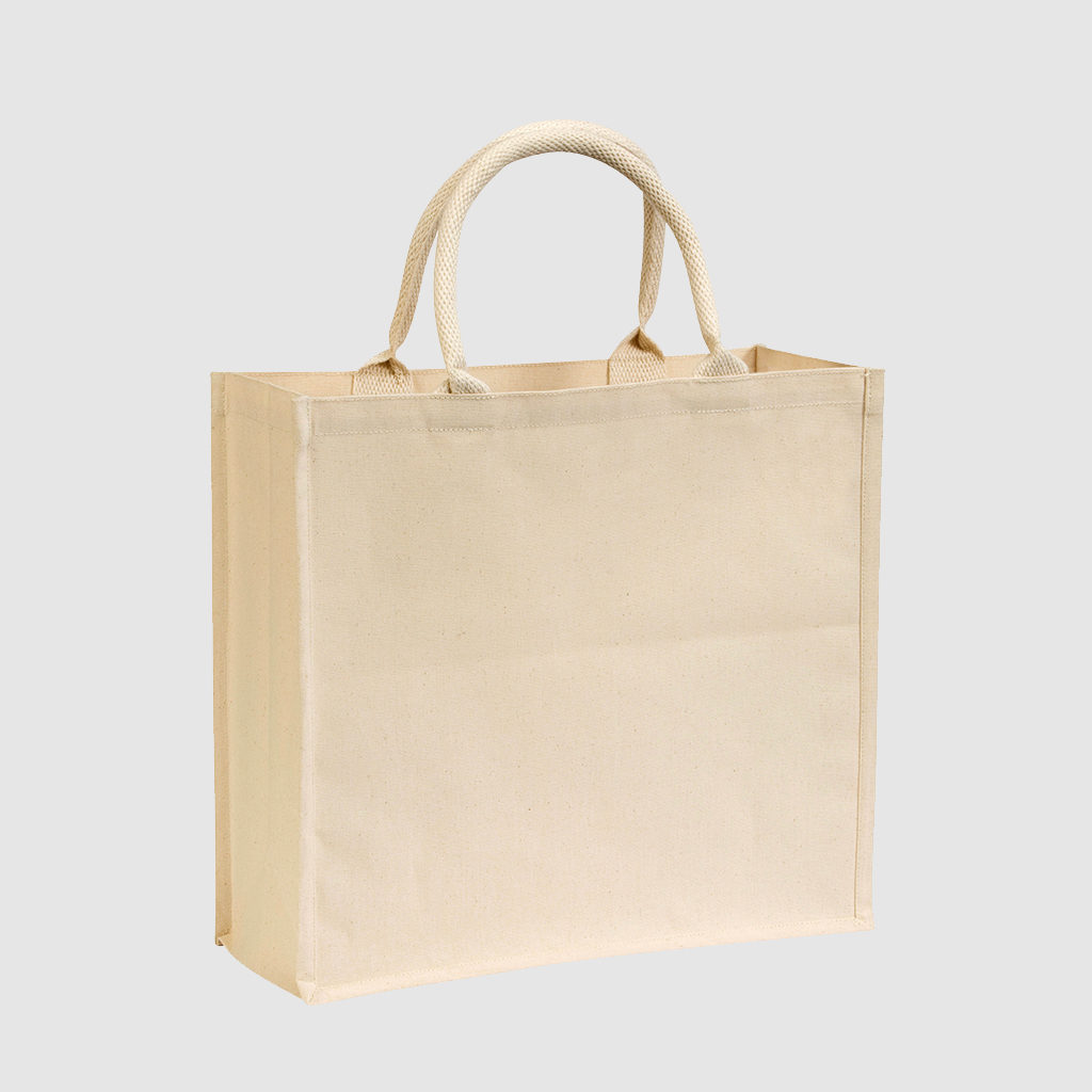 Custom tote cotton bag made from cotton canvas, with rope handles, customisation options available