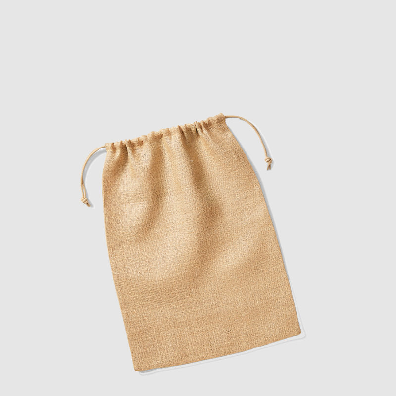Custom Jute Drawstring Bag with double cord