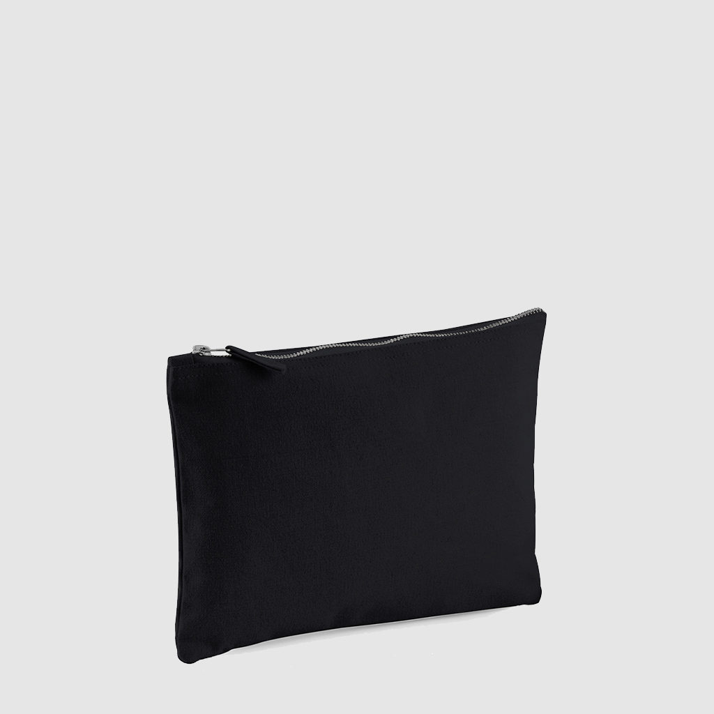 Custom cosmetic bag medium made from cotton canvas with small metal zip