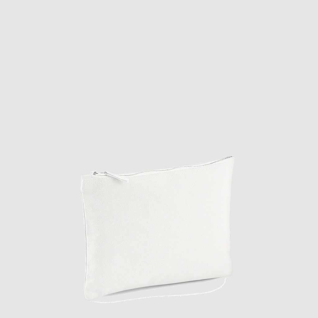 Custom cosmetic bag medium made from cotton canvas with small metal zip