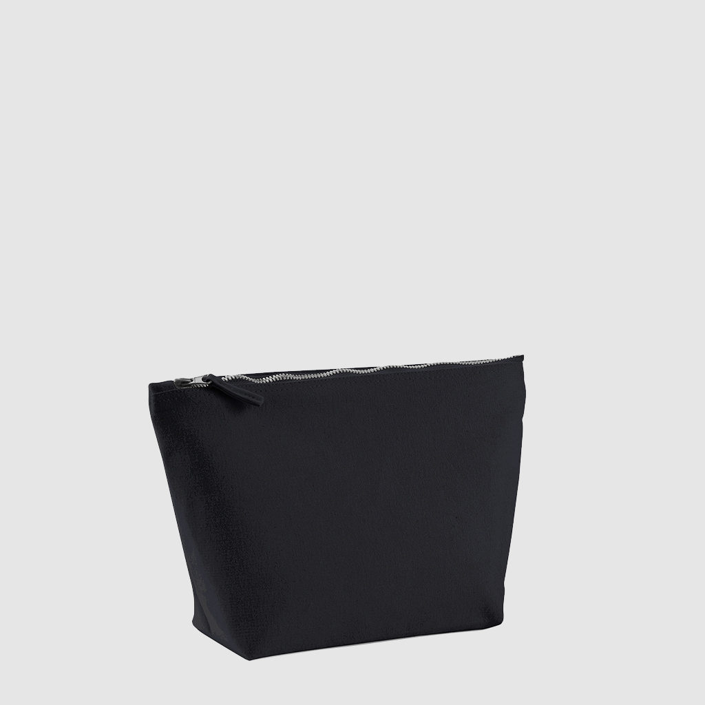 Custom cosmetic bag in black made from cotton canvas