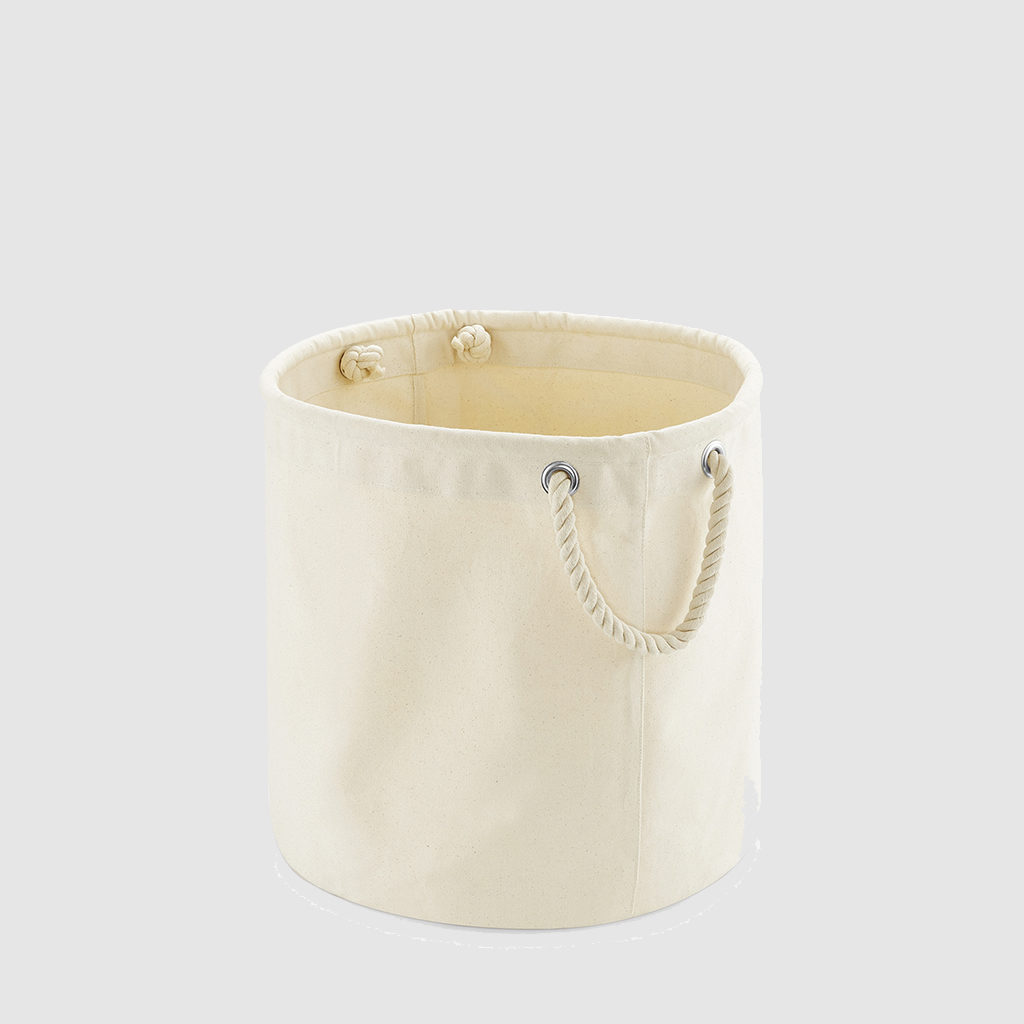 Custom small canvas storage trug with small rope handles