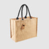 Custom laminated jute shopper, with long handles for hand carry, wide variety of colours