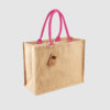 Custom laminated jute shopper, with long handles for hand carry, wide variety of colours