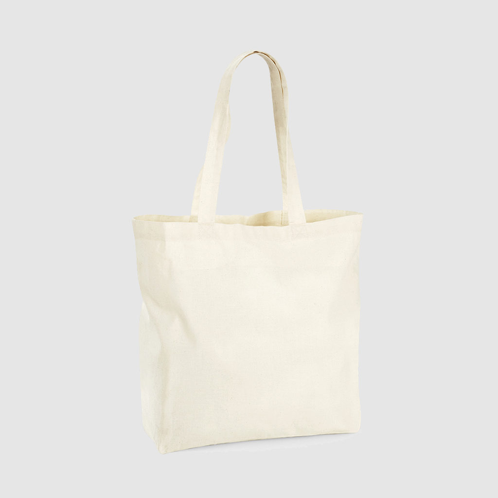 Custom black tote bag made from woven cotton