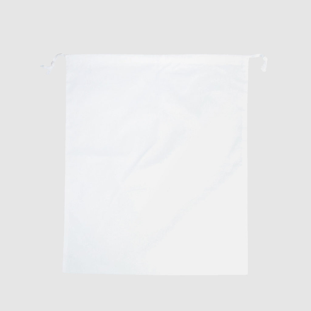 Custom laundry drawstring bag, with draw cords available and a soft fabric