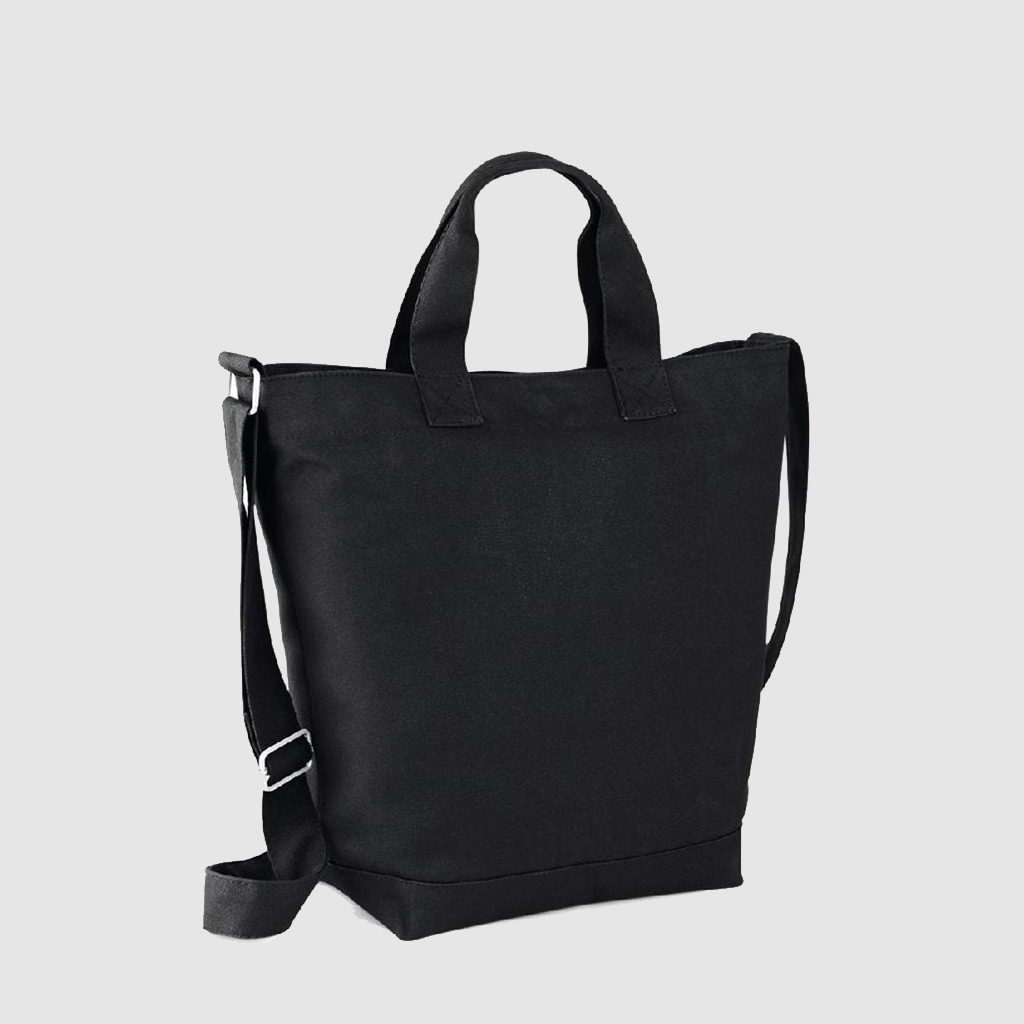Custom sling bag, in black with adjustable straps