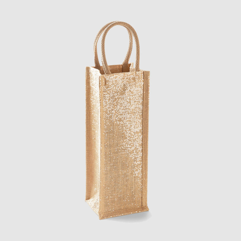 Shimmer Jute Bottle Bag
