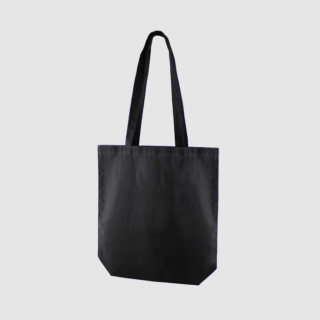 Custom portrait dyed canvas bag with long handles