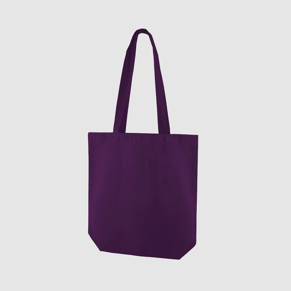 Custom portrait dyed canvas bag with long handles