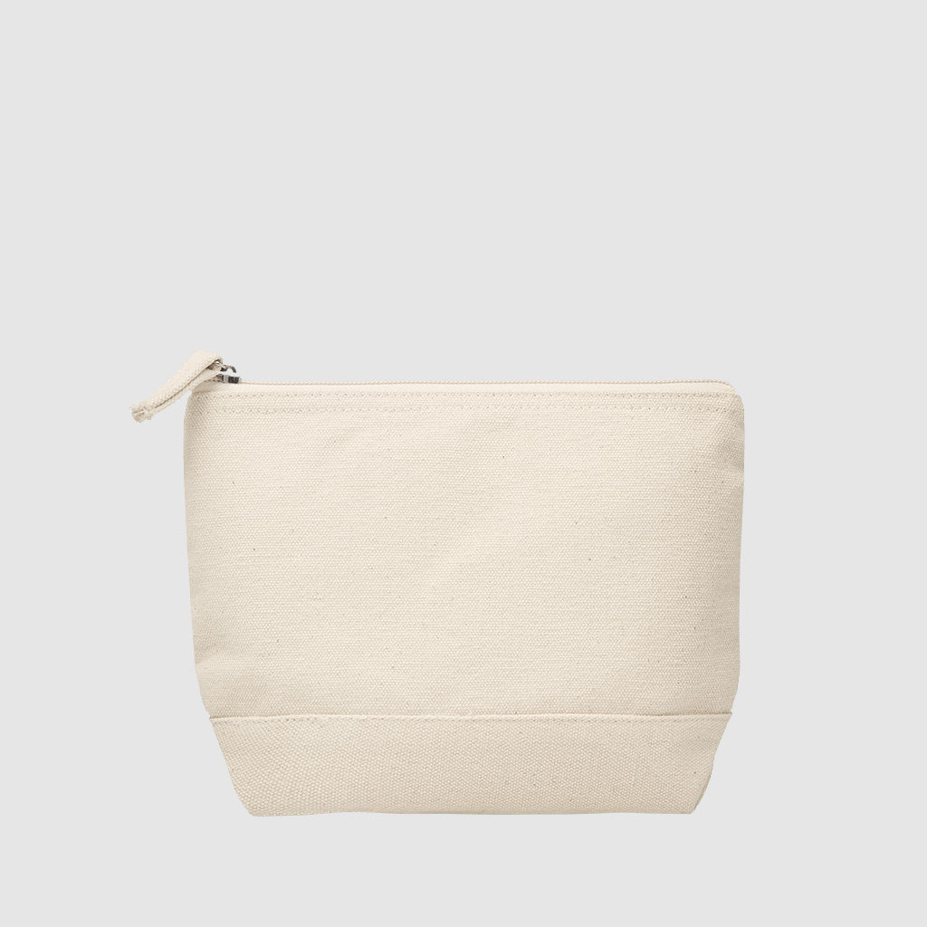 Custom cotton zip bag with contrast base, various colourway options are available