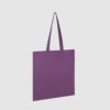 Custom organic gusset tote bag with short handles and black embroidery, made from organic cotton