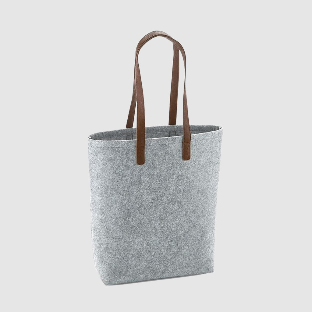 Custom premium felt shopper, made from 100% polyester felt with long handles