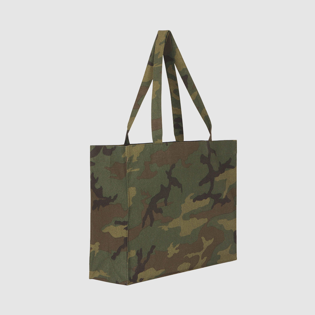 Custom recycled camouflage shopper made with cotton and polyester