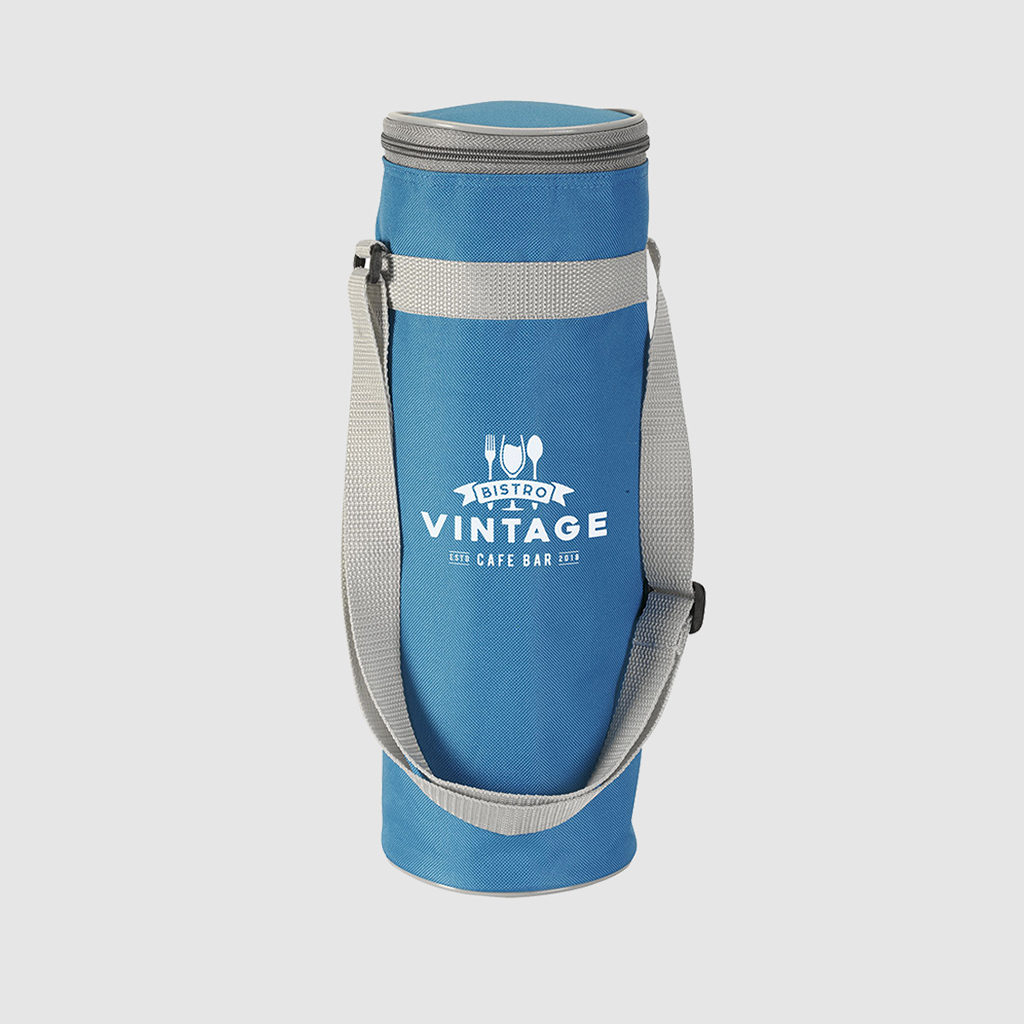 thermal fabric in blue bottle bag