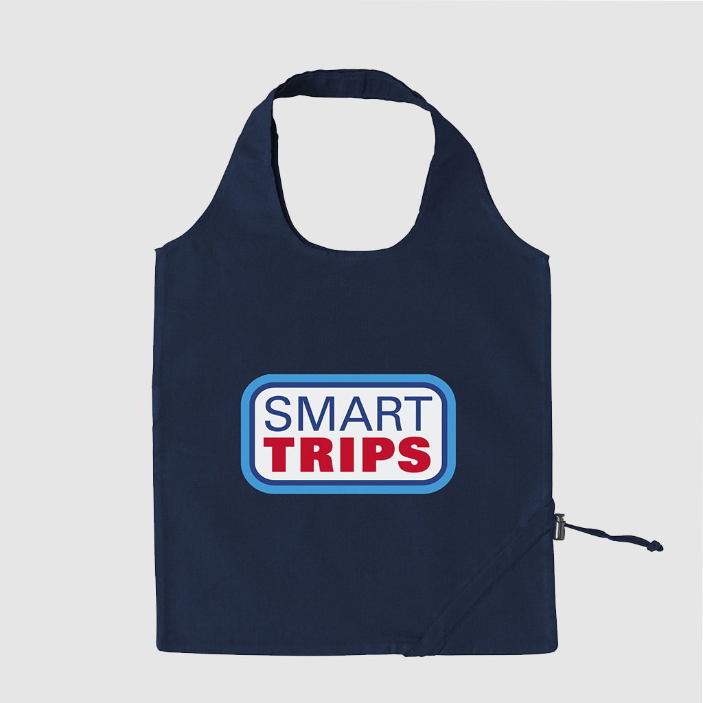 Custom folding shopper made from cotton, with double carrying straps