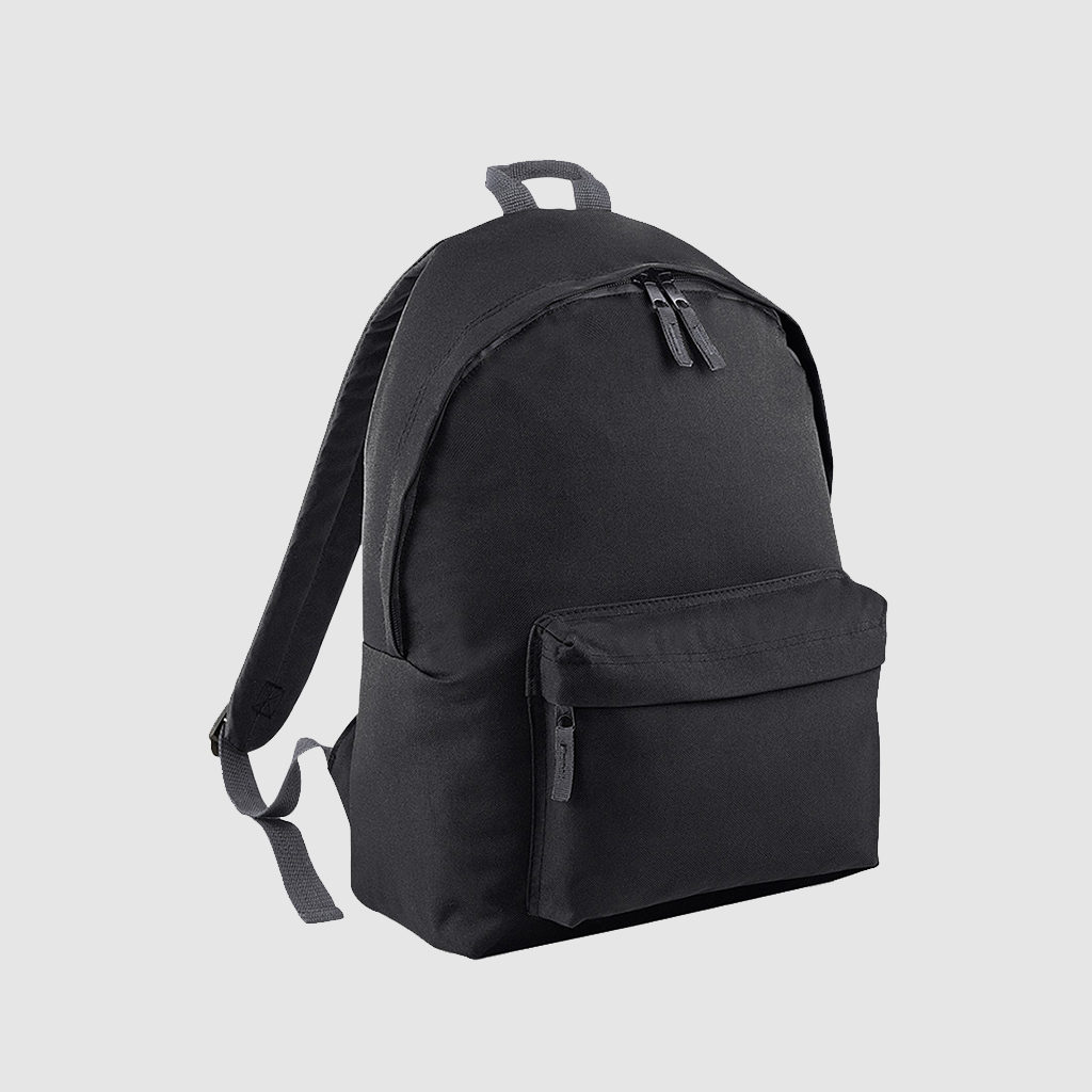 Custom black polyester rucksack with comfortable handles and 600D Polyester, customisation options available