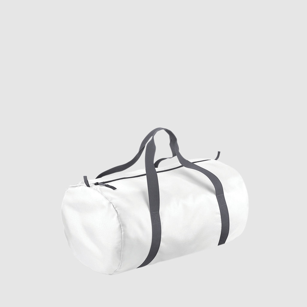 Custom black barrel bag