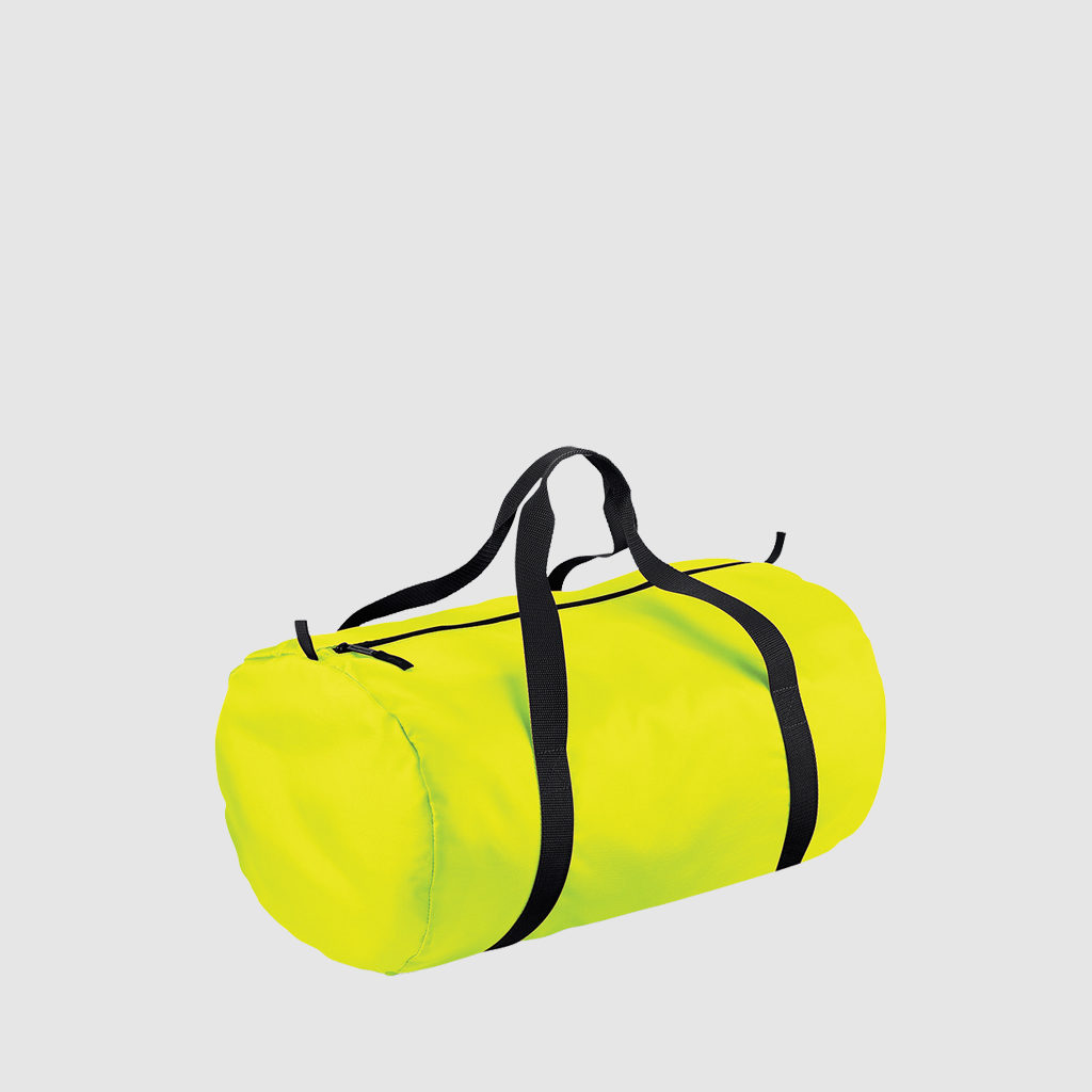 Custom black barrel bag