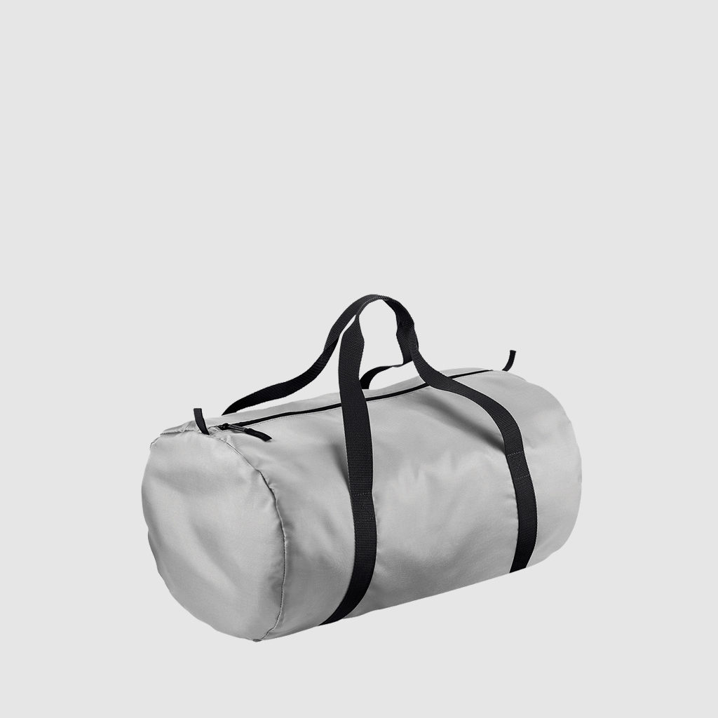 Custom black barrel bag