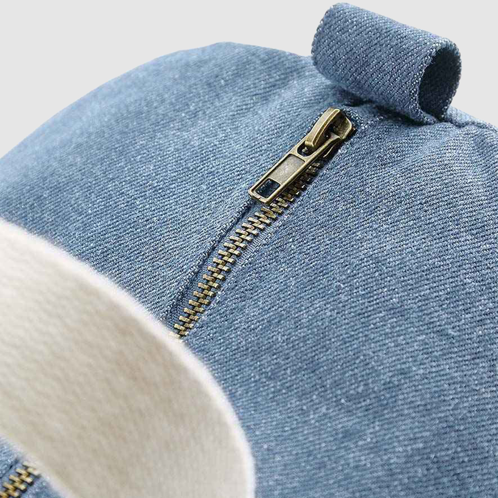 Zip Detail On Denim Barrel Bag - Bag Workshop