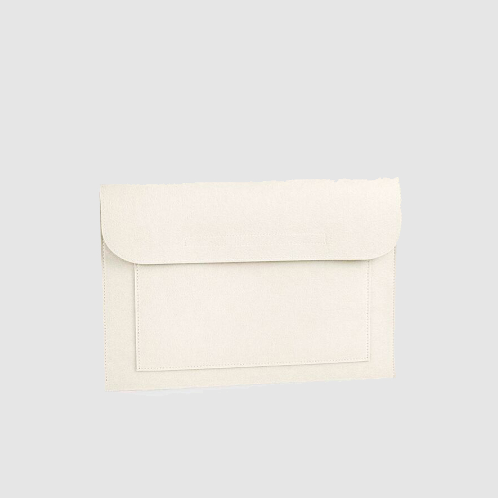 White Felt Laptop Case - Bag Workshop