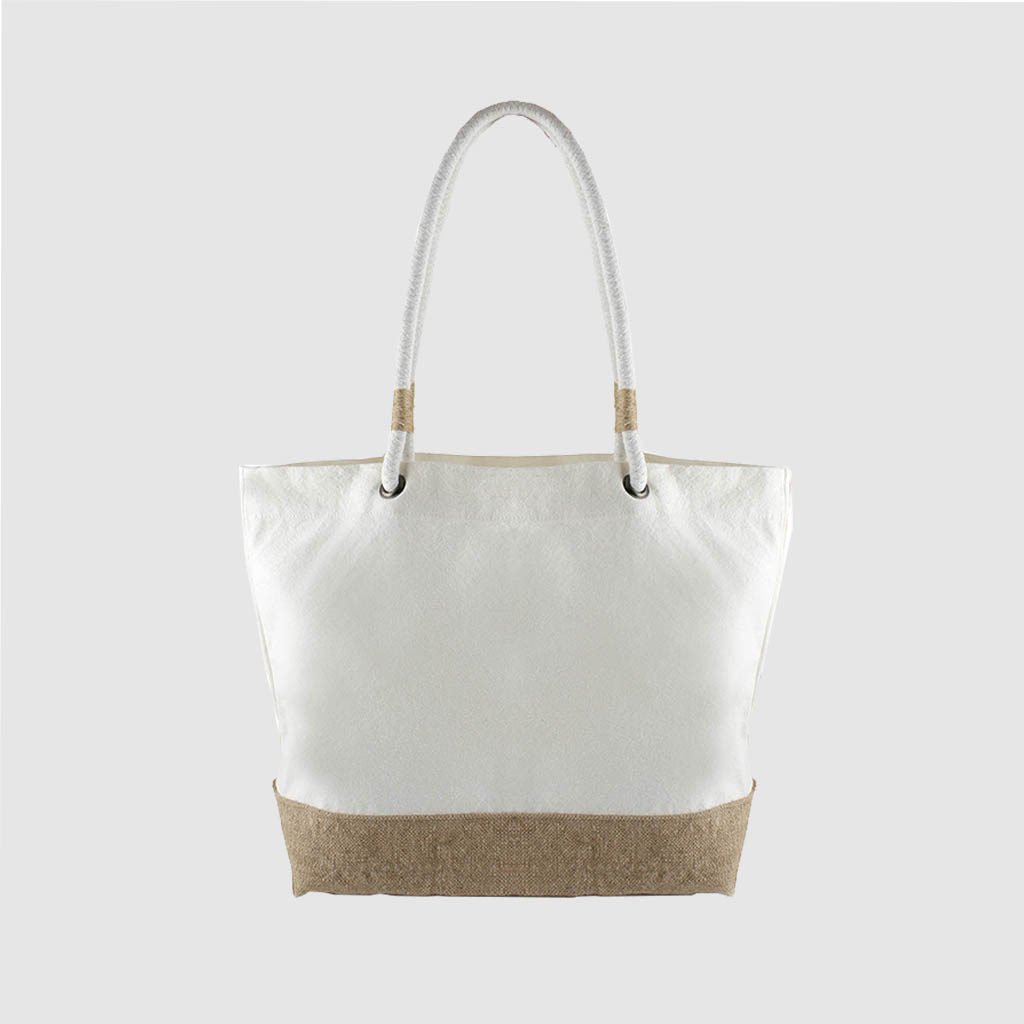 Custom canvas beach bag with rope handles